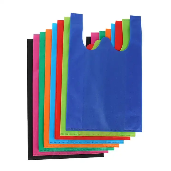 Bolsas de compras con mango no tejidas ecológicas de moda para uso en supermercados, impermeables para agricultura, para forro de cortina