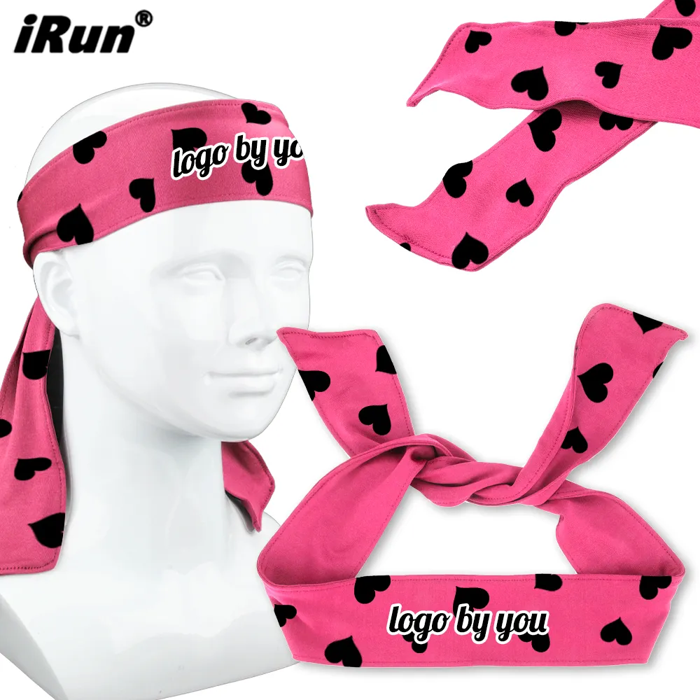 IRun Samurai Headband Pink Sports Headband Nylon Impressão Personalizada Logotipo Sports Tie Voltar Ninja Dry Fit Cabeça Banda