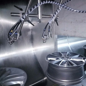 Kunden spezifische halbautomat ische Profile elektro statische Pulver beschichtung linie mit Aushärtung sofen und Spritz kabine zum Lackieren von Autor ädern - Product Image 1