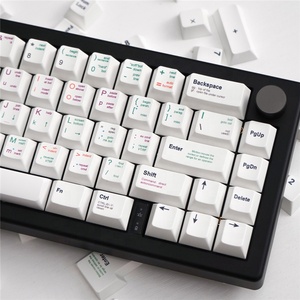 PBT Keycaps White <strong>Programmer</strong> Theme 139 Keys DYE-SUB Cherry Profile Keycap for Cherry MX Switch 61/64 <strong>Mechanical</strong> <strong>Keyboard</strong> - Product Image 4