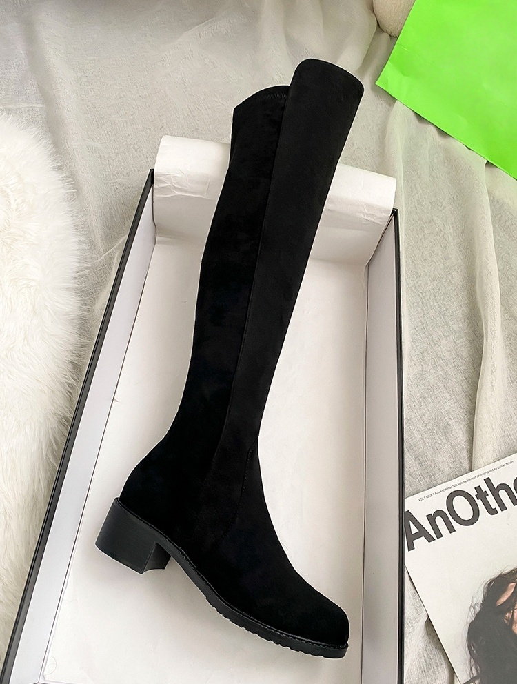 Black suede 2.5cm zipper