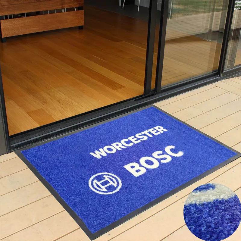 Tappetini per piedi da esterno per interni di alta qualità tappetini in Nylon personalizzati con Logo stampato zerbini per porte d'ingresso di benvenuto