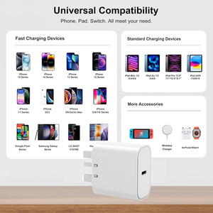 Mac for Apple iPhone用工場オリジナルPD充電器20W USB C EU米国英国プラグ携帯電話ウォールアダプターPD 3.0 0.5A - Product Image 5