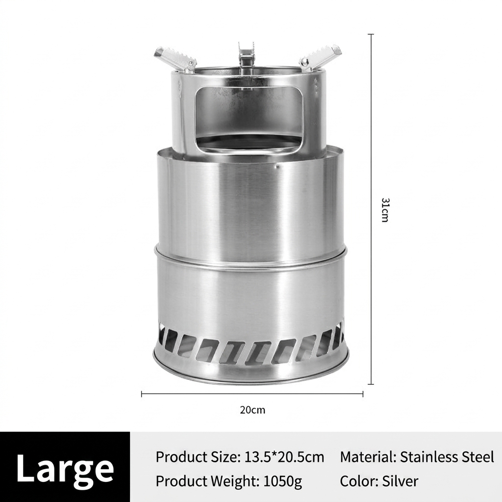 Round wood stove-large