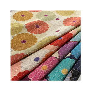 2021 моющаяся Осенняя Современная цветочная ткань с принтом Chirimen для юбки и платья - Product Image 1