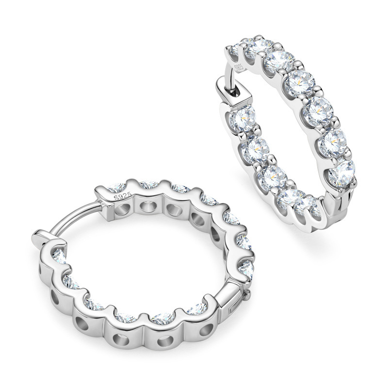 Moissanite + certificat GRA-or blanc