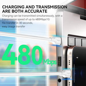 IPHONE için özel logolu Usb c beyaz hızlı şarj kablosu orijinal mFi Usb kablosu iPhone için Apple 480Mbps/S 3A/27W - Product Image 5