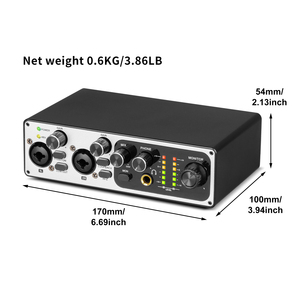 Mb22便携式迷你Usb音频接口2通道USB声卡，用于现场录制 - Product Image 6