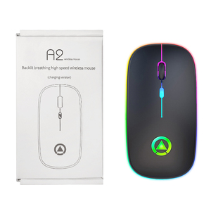 Batería recargable integrada, ratón inalámbrico con Bluetooth, versión 2,4 Ghz, con luz colorida - Product Image 1