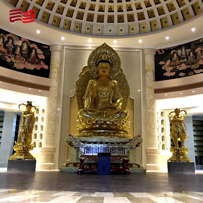 Gran estatua de Buda templo personalizado estatua de Buda metal personalizado proceso de bronceado de Buda