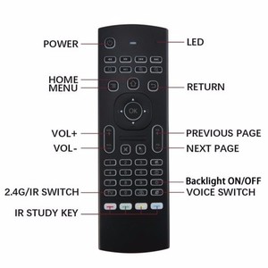 Popolare MX3 Smart Voice telecomando IR Learning 2.4G Wireless con una mano tastiera meccanica retroilluminazione MX3 Air Mouse - Product Image 5