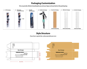 Tongkat berjalan lipat teleskopik, ultra ringan kustom aluminium 7075 tiang pelacakan Nordic mendaki Trekking tongkat berjalan - Product Image 6