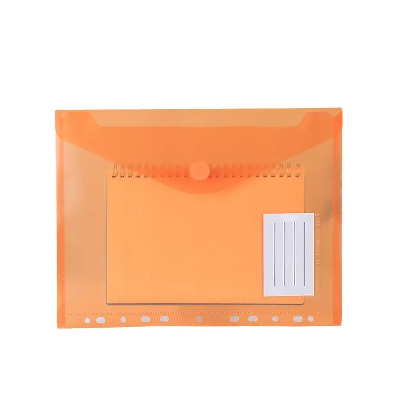 Sıcak satış özelleştirilmiş A4 şeffaf belge çanta snap düğmesi dosya klasörü ofis okul malzemeleri plastik dosya klasörü