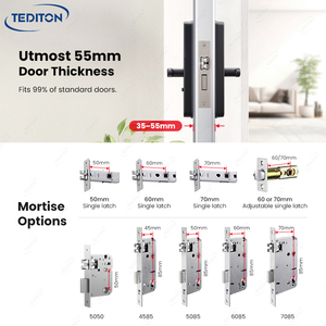 Tediton Hợp Kim Nhôm Sinh Trắc Học Vân Tay Ứng Dụng Cửa Gỗ Khóa Kỹ Thuật Số Cho Nhà Thông Minh Khách Sạn Căn Hộ Cửa Thông Minh Ổ Khóa - Product Image 2