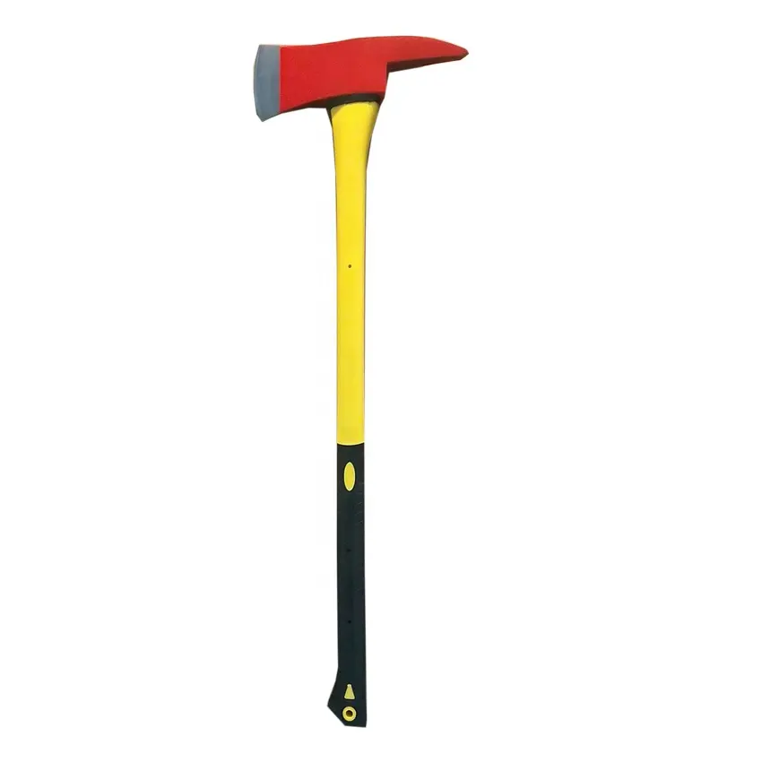 Fire fighting axe with wide cutting blade small lifting end survival axe