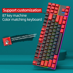 キー87キーメカニカルキーボードCyan Axis USB有線RGBゲームキーボードデスクトップPC用 - Product Image 4