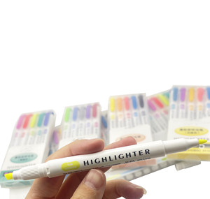 Evidenziatori multicolore a doppia testa personalizzati doppia punta pastello evidenziatore punta punta rotonda evidenziatore marcatore Graffiti evidenziatore - Product Image 5