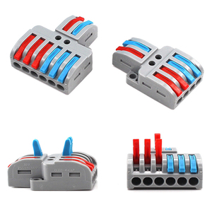 2 entradas, 4 cables, salida, palanca de resorte, conectores de empalme de cable, conector compacto, sin tornillo, terminal de cable eléctrico de empuje - Product Image 5