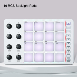 Портативный USB MIDI контроллер с RGB подсветкой машина для производства битов 16 колодок 10 кнопок 8 кнопок для производства музыки - Product Image 3