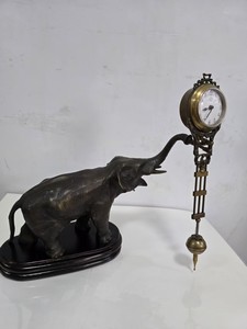 Bắt chước từ 17th Mỹ bí ẩn của Elephant Antique Brass 84 giờ cơ khí phong trào đu con Lắc đồng hồ/đồng hồ - Product Image 5