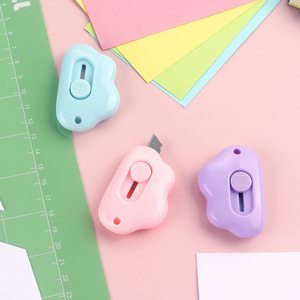 Mini Cloud Box <strong>Cutter</strong> Utility Retractable Art Knives Letter Opener Envelope Slitter with <strong>Key</strong> Chain Hole - Product Image 6