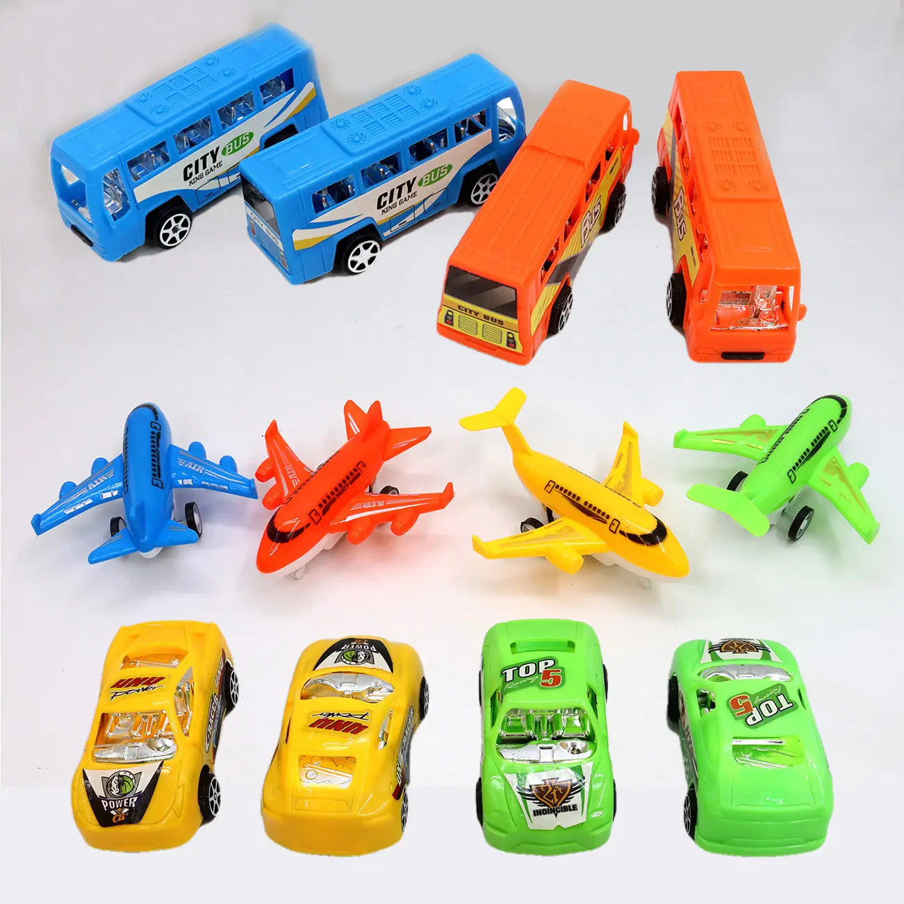 Promotion toy Children's play mini pull back bus plane car toy for kid's toys