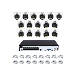 JideTech Kits NVR de 16 canales Cámara IP Cámara CCTV de 5MP Reproducción rápida y grabación temporizada compatible con Audio bidireccional Seetong - Product Image 1