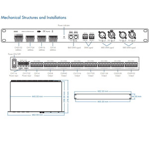 D32C 32-Kanal-DMX512-und RDM-Decoder (350 oder 700)mA Konstant strom 12-48VDC 350mA/700mA DMX-Decoder-Controller mit DIP-Schalter - Product Image 5