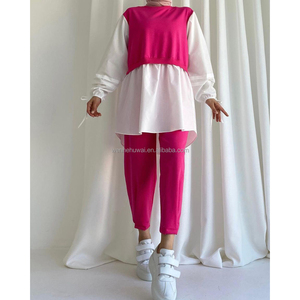 Özelleştirilmiş kadınlar mütevazı eşleşen setleri müslüman 2 adet Set müslüman Co Ord setleri - Product Image 1