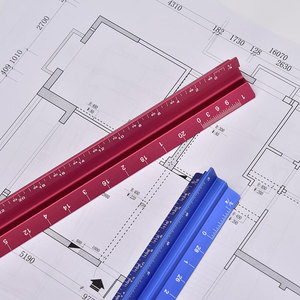 Sanatçılar için sıcak satış 30cm alüminyum üçgen mimari ölçekli cetvel Draftsman çizim - Product Image 6