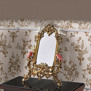 مرآة أمريكية أوروبية عتيقة للطاولة طاولة غرفة المعيشة مرآة برونزية لزينة طاولة الزينة إكسسوارات منزلية - Product Image 4