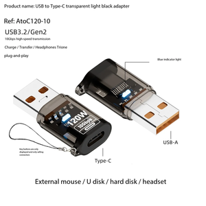 محول USB3.2 Gen2 من الذكور إلى الإناث محول <span class=keywords><strong>USB</strong></span> a إلى <span class=keywords><strong>USB</strong></span> C نوع C <span class=keywords><strong>Hub</strong></span> - Product Image 4
