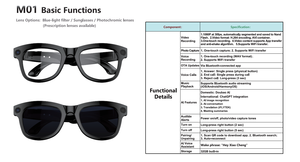 M01 Sang Trọng Ai Thông Minh Kính Dịch Không Dây <span class=keywords><strong>Video</strong></span> Ghi Lại 500W Máy Ảnh Bt Cuộc Gọi Wifi Người Đàn Ông Phụ Nữ Ai Thông Minh Kính Với Trò Chuyện Gpt - Product Image 3