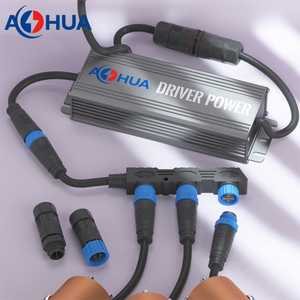 AOHUA 1 entrada 4 salida IP67 Controlador LED módulo de luz de calle macho hembra conectores de cable impermeables