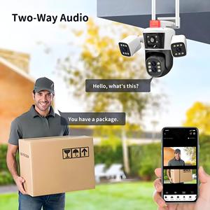<span class=keywords><strong>2025</strong></span> המצלמה הכיפה 12mp wifi הכיפה מצלמה 3-עדשות פאן-הטייה רחבה ראייה מובנית מיקרופון עבור אודיו דו-כיווני. תומך בענן