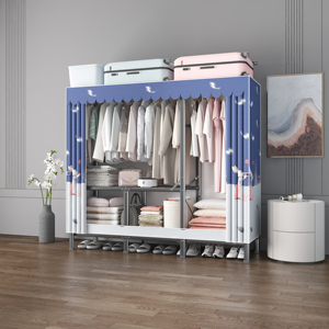 Factory Iron Wardrobe Closet Customized 2 Door Sliding Print Wardrobe Steel Wardrobe <strong>Manufancture</strong> Metal Cupboard for Clothes - Product Image 4