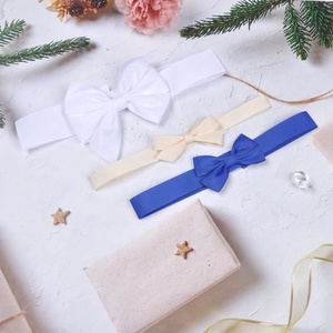 <strong>Custom</strong> Logo Printed Adjustable <strong>Elastic</strong> <strong>Loop</strong> Double Face Style Pre-Tied Grosgrain Christmas Gift <strong>Bow</strong> - Product Image 2