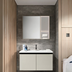 מודרני כיור יחיד vity vity vity אלומיניום קיר רכוב ארון קרמיקה עמיד למים המראה לאמבט לחקלאים - Product Image 3