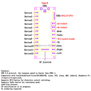 <strong>USB</strong> Joystick Encoder <strong>Controller</strong> for DIY PC for PS3 Android Game Machines Zero Delay-for Coin Operated Games