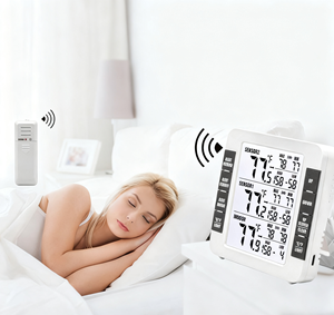 Беспроводной цифровой термометр для холодильника с двумя датчиками, ЖК-дисплеем и звуковой сигнализацией, 2 датчика для внутреннего/наружного домашнего мониторинга - Product Image 6