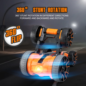 R/c Hobby รถของเล่นเท่ๆ,รถแหวกข้าง2ข้างควบคุมด้วยรีโมท6ล้อหมุน RC Stunt พร้อมไฟ