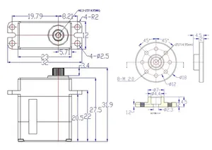 Микро Магнитный одновальный сервопривод HLS3606M с 360 углом, 6 кг см - Product Image 2