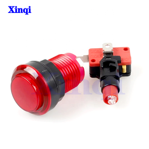 28mm Transparent <strong>Push</strong> <strong>Button</strong> Black Cover with 12V/ 5V LED Lamp Microswitch for Arcade Fighting Video Games Machine Pandora <strong>Box</strong> - Product Image 4