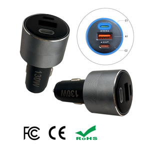 Adaptador de cargador de coche de carga rápida USB tipo C universal de 3 puertos Salida de alimentación de 130W para iPhone Múltiples dispositivos compatibles con PD 3,0 - Product Image 2
