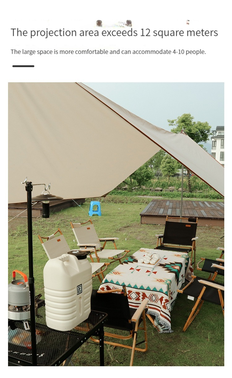 Black Coating Portable Sunscreen Canopy Outdoor Waterproof Teepee ODM 2