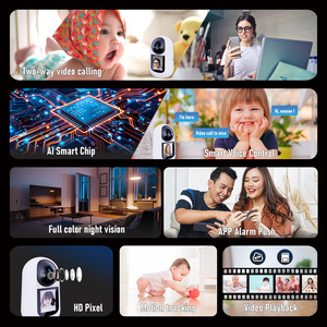 Tris Home 3MP WIFI Baby Monitor Sem Fio com Visão Noturna Áudio Bidirecional e Alto-falante Embutido PTZ Interface da Câmera