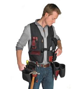 Functional Leather <strong>Tool</strong> Vest with 18 <strong>Tool</strong> Holders <strong>Bag</strong> Fully Adjustable Comfortably Fit Most Builders Construction Work - Product Image 1