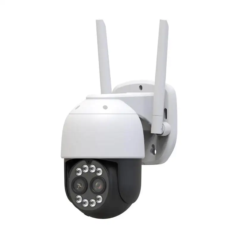 듀얼 렌즈 8X 줌 4MP WiFi PTZ 카메라 360 보기 자동 모션 추적 야외 무선 듀얼 렌즈 카메라