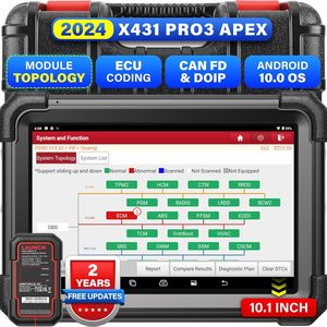 Mapa de topología de soporte de 10 pulgadas Codificación en línea CAN FD & DoIP HD Truck Scan con más de 37 servicios Escáner de diagnóstico LAUNCH X431 PRO3 APEX - Product Image 4