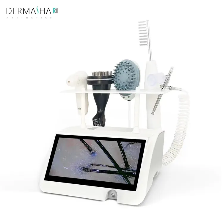 Dermasha 2024 professioneller Kopfhaut-Haarfollikeldetektor Analytiker Hautscanner tragbares Haarwachstumsgerät gegen Haarausfall